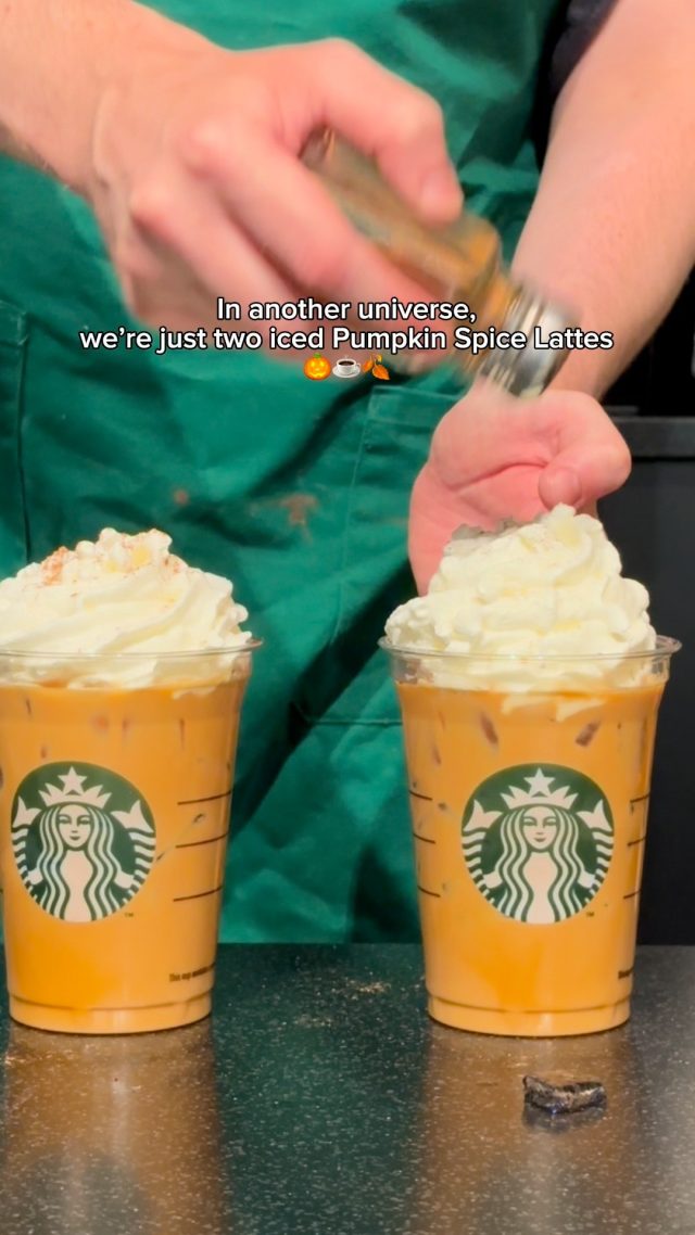Some things are just meant to be. Like us… and iced pumpkin spice. ☕🎃#PumpkinSpiceLatte #PSLSeason #Starbucks #CozySeason  #LivingstonDesignerOutlet