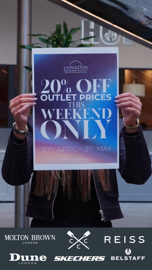 Plans this weekend? Sorted 👏🏻Enjoy an extra 20% off outlet prices from 30th April - 3rd May. We’ll see you there 🤭